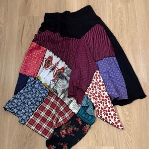 Colorful Asymmetrical Patchwork Skirt